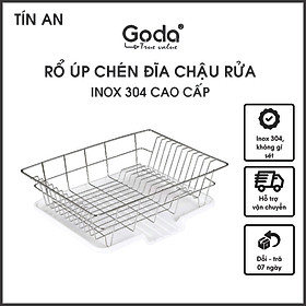 Giá Inox 304 Úp Chén Dĩa + Khay Hứng Nước Thông Minh Prota PT971