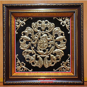 Tranh đồng chữ ngũ phúc lâm môn ( chữ PHÚC 5 CON DƠI) treo phong thủy