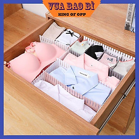 Bộ 4 vách chia ngăn kéo tủ thông minh bằng nhựa, thanh chia ngăn tủ- VUA BAO BI - 37*7 cm
