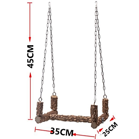 1 CÁI XÍCH ĐU CAO CẤP GỖ GẠO SIÊU CỨNG DÀNH CHO CÁC DÒNG VẸT (DÀI 35CM RỘNG 25CM CAO 45CM)