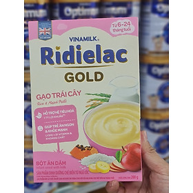 Bột Ăn Dặm Vinamilk Ridielac Gold Gạo Trái Cây (200g / Hộp Giấy)