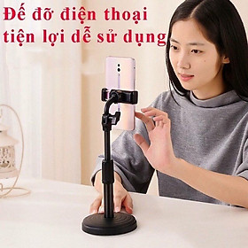 GIÁ ĐỠ ĐIỆN THOẠI ĐẾ TRÒN XOAY 360 ĐỘ XEM VIDEO - LIVESTREAM - HỌC ONLINE TIỆN LỢI Mã 06