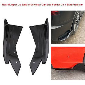 Rear Bumper Lip Splitter Carbon Fiber Universal Car Side Fender Fins Body Lip Spoiler Chin Skirt Protector, Black