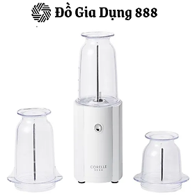 Máy Xay Sinh Tố Mini Corelle Seka, Máy Xay Trái Cây, Công Suất 350W, Hoa Quả, Bộ 3 Bình, Siêu Xinh, Thiết Kế Nhỏ Gọn, Dễ Mang Đi, Chất Liệu Thép Không Gỉ, Nhập Hàn, BH 12 Tháng