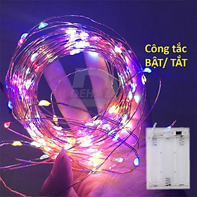 Dây đèn led đom đóm trang trí pin không nháy tiểu dây bóng đèn fairy light cao cấp, tinh tế sang trọng decor phòng, du lịch, lều trại, luôn sáng - Chính hãng DEHA
