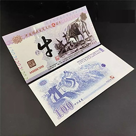 Tờ lưu niệm 100 hình con Trâu mừng năm mới 2021, dùng để lì xì, treo cây hoa mai, trang trí trong nhà, bỏ vào túi xách - SP002421