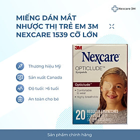 (Tặng 5 vỉ Urgo chống thấm nước) Combo 5 hộp miếng dán mắt 3M Nexcare hỗ trợ điều trị suy giảm thị lực cỡ lớn, sản xuất tại Canada