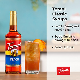 Siro Pha Chế Vị Đào Đỏ Torani Classic Peach Syrup 750ml Mỹ