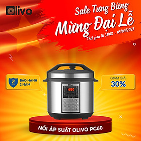 Nồi Áp Suất Điện Đa Năng OLIVO PC60 [Hàng Chính Hãng] 16 Chức Năng - Dung Tích 6L - Công Suất 1000W - Thương Hiệu Mỹ - Olivo PC60