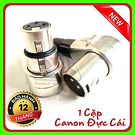 Combo 1 cặp Jack canon cong đực cái rắc canon đực cái giắt canon cong zắc âm thanh, jack xlr, rắc canon cong