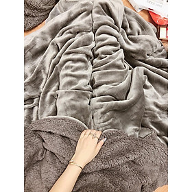 CHĂN LÔNG CỪU COLOFULL CAO CẤP - (MÀU GHI NHẠT)