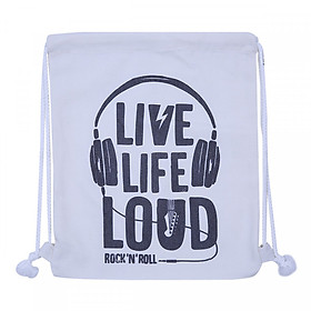 Nơi bán Túi Dây Rút Canvas Cá Chép - Live Life Loud (35 x 40 cm) - Giá Từ -1đ