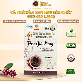 Cà Phê Hòa Tan Nguyên Chất ĐEN GIÀ LÀNG - Hộp 12 gói