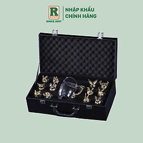 Mua Bộ ly 12 con giáp mạ vàng nhập khẩu chính ngạch + hộp da cao cấp