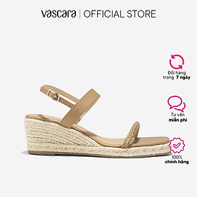 Vascara Giày Sandal Đế Xuồng Phối Cói Nhấn Quai Xích - SDX 0448