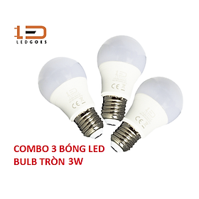 COMBO 3 Bóng đèn LED bulb tròn LEDGOES 3W