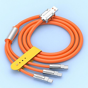 Mua Cáp Sạc Nhanh 3 Đầu 120w Hỗ Trợ Sạc Cổng Type C/IP/Micro Cáp Sạc Nhanh 3 Trong 1 Bằng Silicone Và Hợp Kim Kẽm