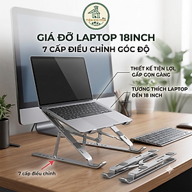 Giá đỡ Laptop, Máy Tính Bảng 18inch Bằng Nhôm Điều Chỉnh Được Độ Cao