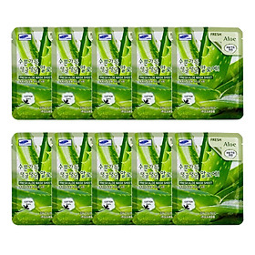 Combo 10 Gói Mặt Nạ Dưỡng Ẩm Da Chiết Xuất Nha Đam 3W Clinic Fresh Aloe Mask Sheet (23ml x 10)