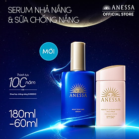Bộ sữa chống nắng Anessa dưỡng da dịu nhẹ dạng sữa SPF50+ PA++++ 60ml và Serum dưỡng da và phục hồi da sau nắng 180ml