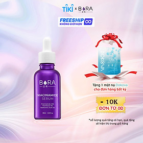 Tinh chất hỗ trợ mờ nám, thâm mụn, đều màu và sáng da Bora Niacinamide 20% lọ 30ml