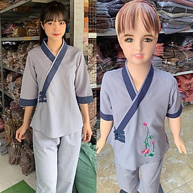 Đồ Lam Đi Chùa# Tim 3Nút Mẹ Và Bé # Đồ Bộ Bé Gái # Quần Áo Nữ