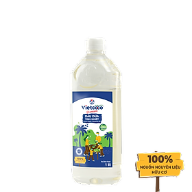 DẦU DỪA TINH KHIẾT ORGANIC VIETCOCO, PET - 1 LIT