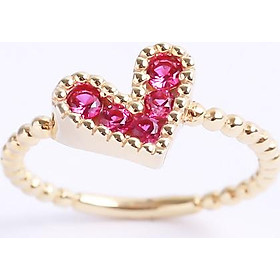 Nhẫn bạc kiểu trái tim đính hột đỏ sang trọng Gix Jewel N12