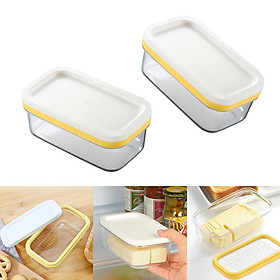 2pcs Butter Dish Vintage Butter Serving Tray with Lid Butter Cutter Slicer