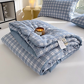 Mua Chăn Hè Kẻ Đũi Cotton Xơ Đậu Nành  Chăn Đũi Kẻ Hàn Quốc Cao Cấp Kích Thước 2mx2m3 Hàng Nhập Khẩu - LOẠI 1- HÀNG CHÍNH HÃNG MINIIN