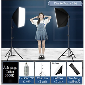 Hình ảnh Bộ 2 Đèn Chụp Sản Phẩm Softbox 20W/40W/60W HL Lighting, Phụ Kiện Studio Quay Phim Chụp Ảnh Hàng Chính Hãng