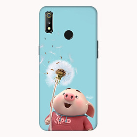 Ốp lưng điện thoại Realme 3 hình Heo Con và Hoa Bồ Công Anh - Hàng chính hãng