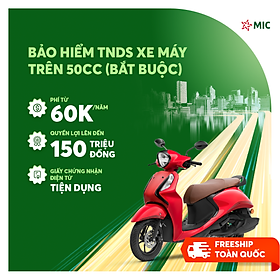 Bảo hiểm xe máy trên 50cc (bắt buộc), số tiền bồi thường 150 triệu, giấy chứng nhận điện tử - Bảo hiểm Quân đội MIC