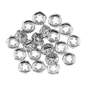 3-4pack 20Pcs Crystal Rhinestone Spacer Beads DIY Bracelet Jewelry Making Silver