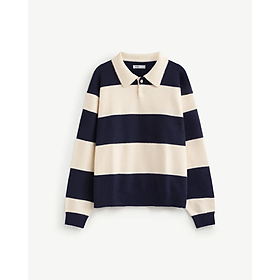 Áo Polo Dệt Kim Nam Tay Dài Kẻ Sọc Form Loose - ROUTINE 10F25KNI009