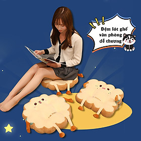 Mua Đệm lót ghế văn phòng  đệm ngồi bệt kiểu Nhật hình bánh mỳ I m Toast - Kích thước 40x40cm - Hàng nhập khẩu