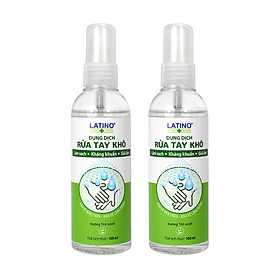 Dung dịch rửa tay khô Latino trà xanh 100ml - Combo 02 chai (Dạng xịt phun sương)