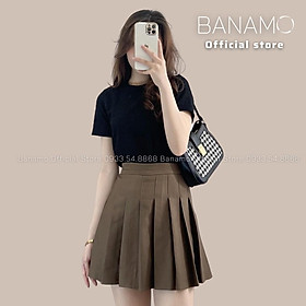 Áo phông xốp nữ ngắn tay chất cực đẹp thời trang Banamo Fashion phông xốp 3 màu 391