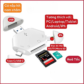Mua Đầu đọc thẻ nhớ SD  TF ( Micro SD ) đa năng 3in1 dùng cho iPhone  iPad  điện thoại Android  máy tính  PC  laptop - Hàng Chính Hãng