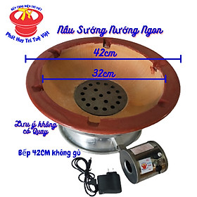 Bếp lẩu nướng than hoa mini tiện dụng có quạt gió Trí Việt đủ kích cở loại phẳng