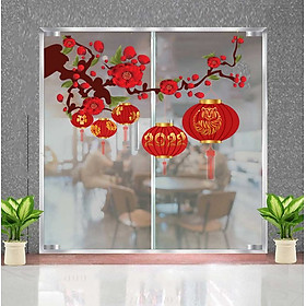 Decal lồng đèn trang trí tết PK597