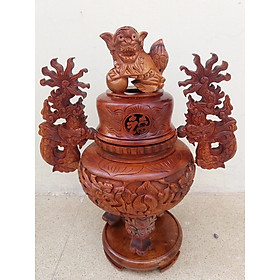 Mua Lư hương gỗ hương cao 50cmx25cmx25cm