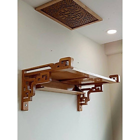 Mua bàn thờ treo rích rắc gỗ sồi nga 61cm kèm chữ  chắn khói