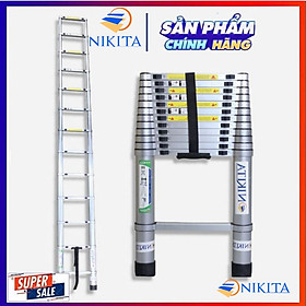 Mua Thang rút đơn đai nhôm 3m8  ống thang dày chắc  chân thang chống trượt  chính hãng Nikita