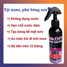 Chai xịt phủ nano chống bám nước DIY 200ml - Chống nước kính, phủ bóng sơn, bảo vệ sơn xe oto, xe hơi