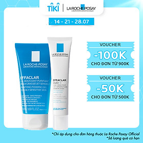 Combo Kem Dưỡng Giảm Mụn, Ngừa Vết Thâm, Se Nhỏ Lỗ Chân Lông La Roche-Posay Effaclar Duo+ M694050 (40ml) + Gel Rửa Mặt Dành Cho Da Dầu Nhạy Cảm La Roche-Posay Effaclar Purifying Foaming Gel 100771312 (50ml)