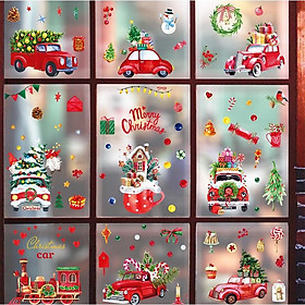 Decal Trang Trí Noel Hai Mặt Hít Tĩnh Điện - XE TẢI QUÀ GIÁNG SINH