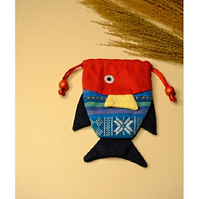 Túi Cá - Vải Thổ Cẩm - Size Mini - Hàng Thủ Công - Nhiều Màu Sắc