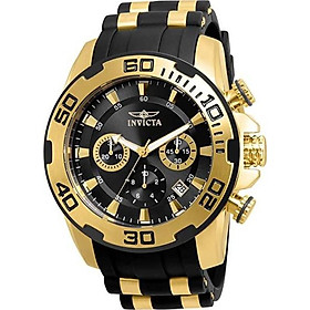 Invicta Men's Pro Diver Stainless Steel Quartz Silicone Strap, Black, 26 Casual Watch