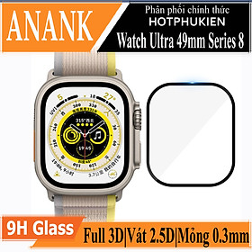 Miếng dán kính cường lực Full 3D dành cho Apple Watch Ultra 49mm Series 8 hiệu ANANK Protector Pro (Chống va đập, vát cạnh 2.5D, hạn chế vân tay) - hàng nhập khẩu